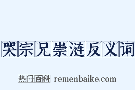 哭宗兄崇涟反义词是什么意思的图片